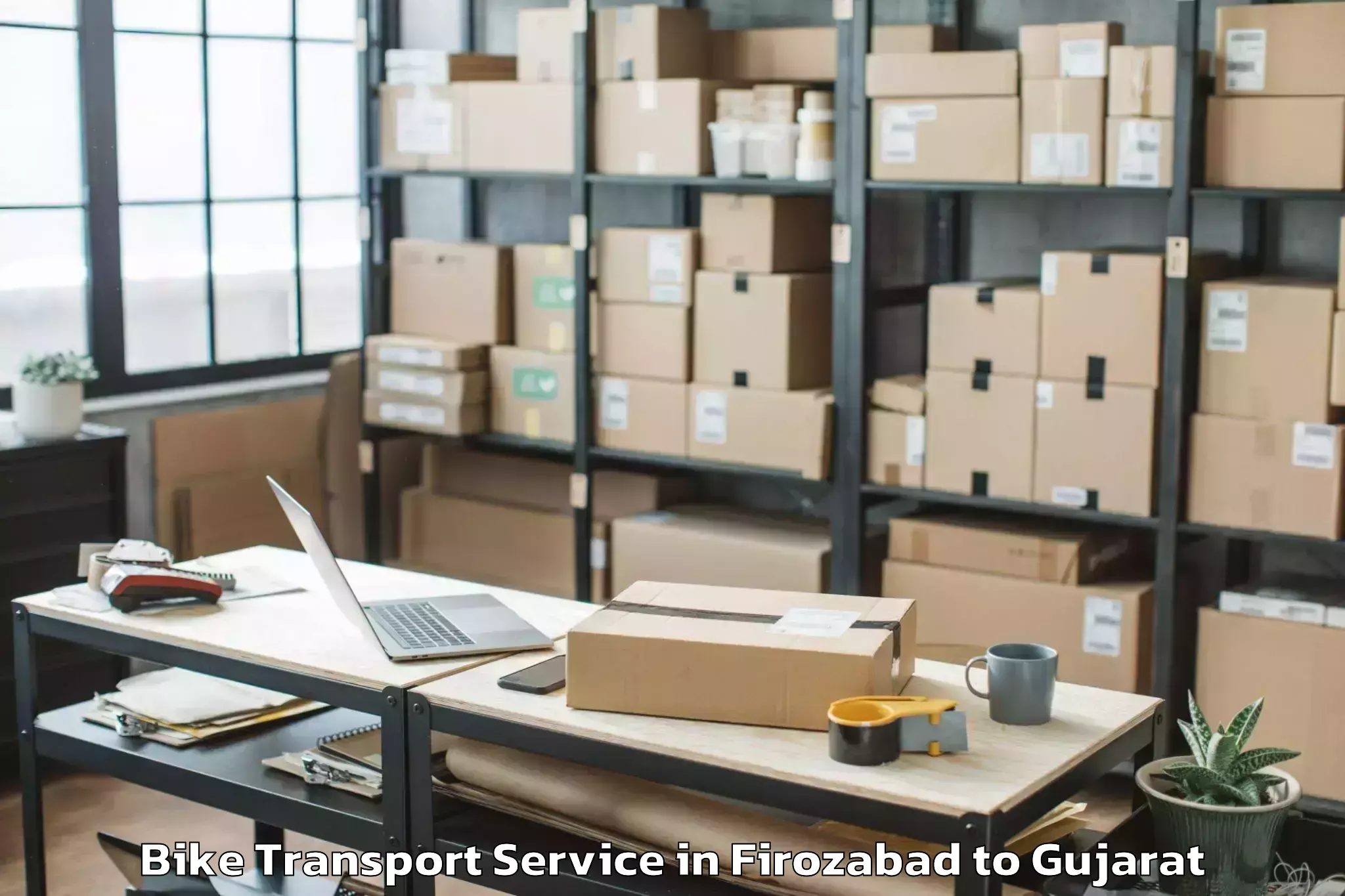 Top Firozabad to Kadodara Bike Transport Available